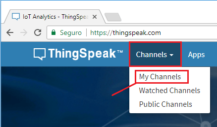 ThingSpeak Getting Started my channels tab