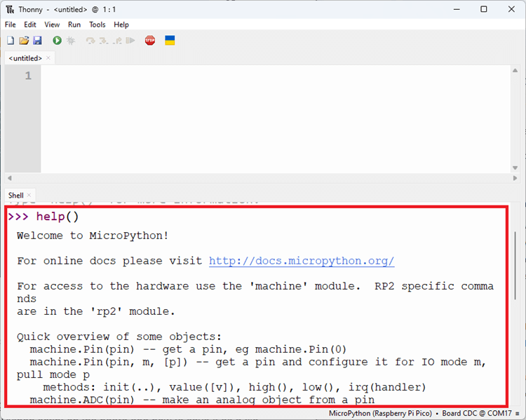 Raspberry Pi Pico 2 Thonny IDE MicroPython help