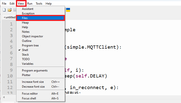Thonny IDE View Files