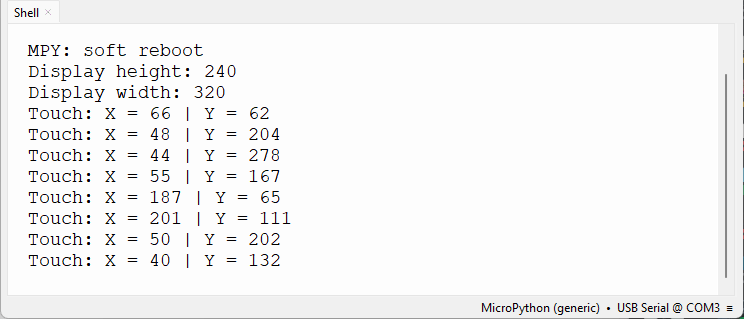 ESP32 Cheap Yellow Display Board with MicroPython - Testing the touchscreen