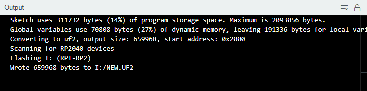Upload code to Raspberry Pi Pico OK