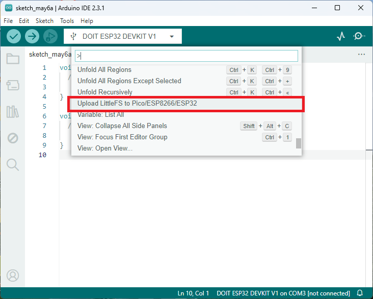 Upload LittleFS to Pico/ESP8266/ESP32