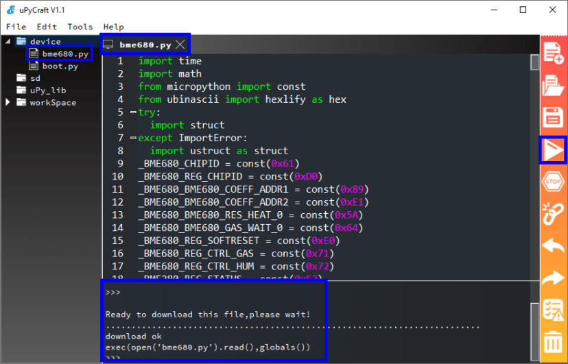 uPyCraft IDE Save library file to device ESP32 ESP8266