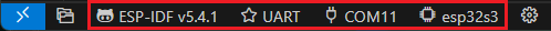 VS Code ESP-IDF Check All the Configured Settings UART COM Port Target Board