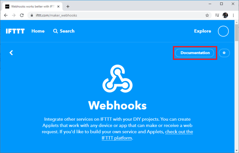 webhooks documentation ifttt