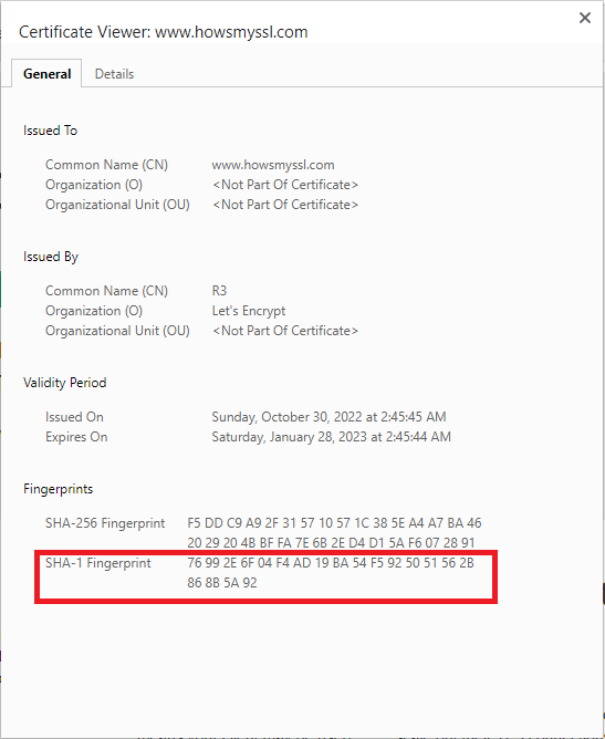 website fingerprint example
