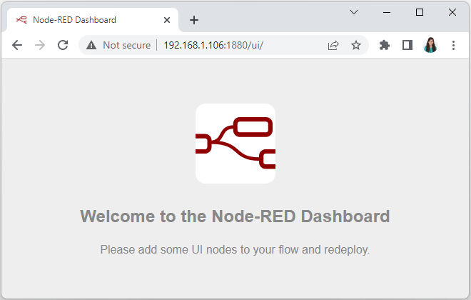 welcome node-red dashboard
