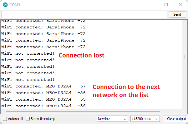 WiFiMulti Example with the ESP32 Connect to the Next Network on the List
