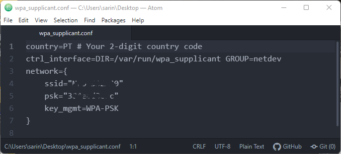 wpa_supplicant.conf File Raspberry Pi
