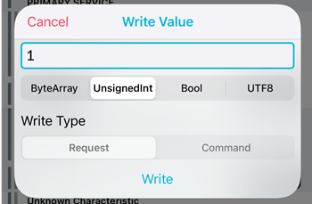 Write BLE Characteristic value 1