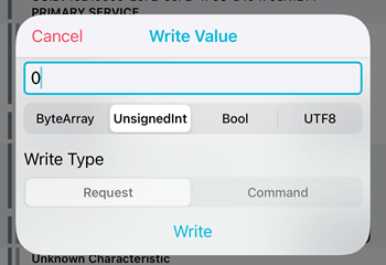 Write BLE Characteristic value 0